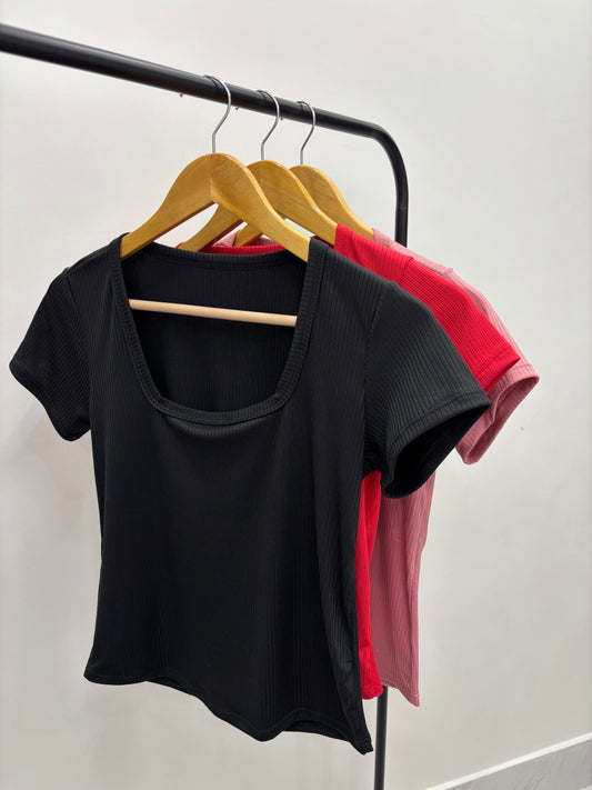 Cuello Cuadrado Rib fino